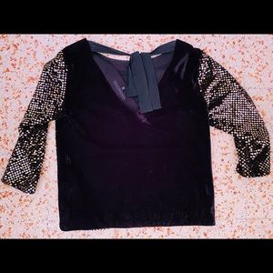 Sequined Black Top